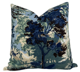 Lincoln Toile Pillow Cover in Navy and Green