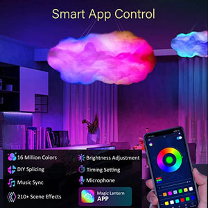 3D Cloud LED Lamp Multicolor Bedroom Light Music Sync Thunder Clouds Smart USB