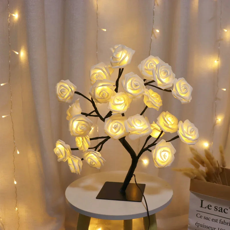 108LED Rose String Table Lamp USB Powered Night Light Romantic Party Decor