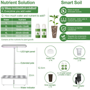 Smart WiFi Hydroponic Growing System Indoor Herb Garden LED Grow Light