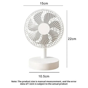 Portable Rechargeable Fan 4-Speed Silent 8-Hour Timer
