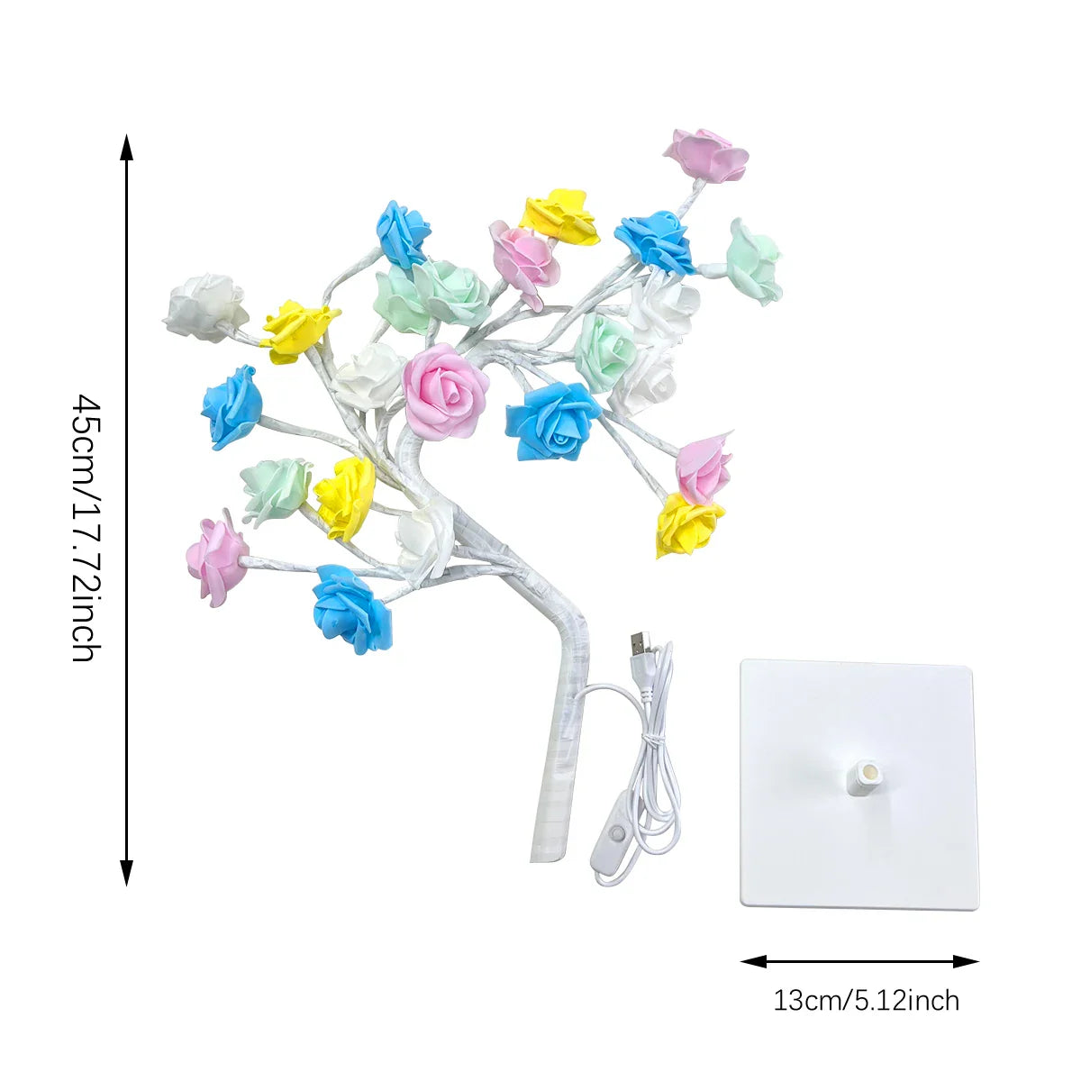 108LED Rose String Table Lamp USB Powered Night Light Romantic Party Decor