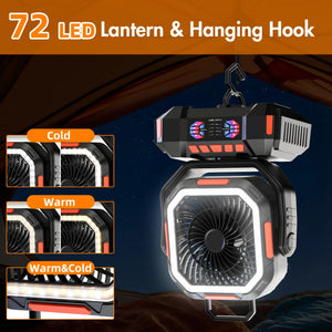 Camping Fan 40000mAh Rechargeable with LED Light Power Bank