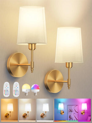 Wireless Wall Lamp – Rechargeable RGB Battery Light with Remote for Bedroom Decor