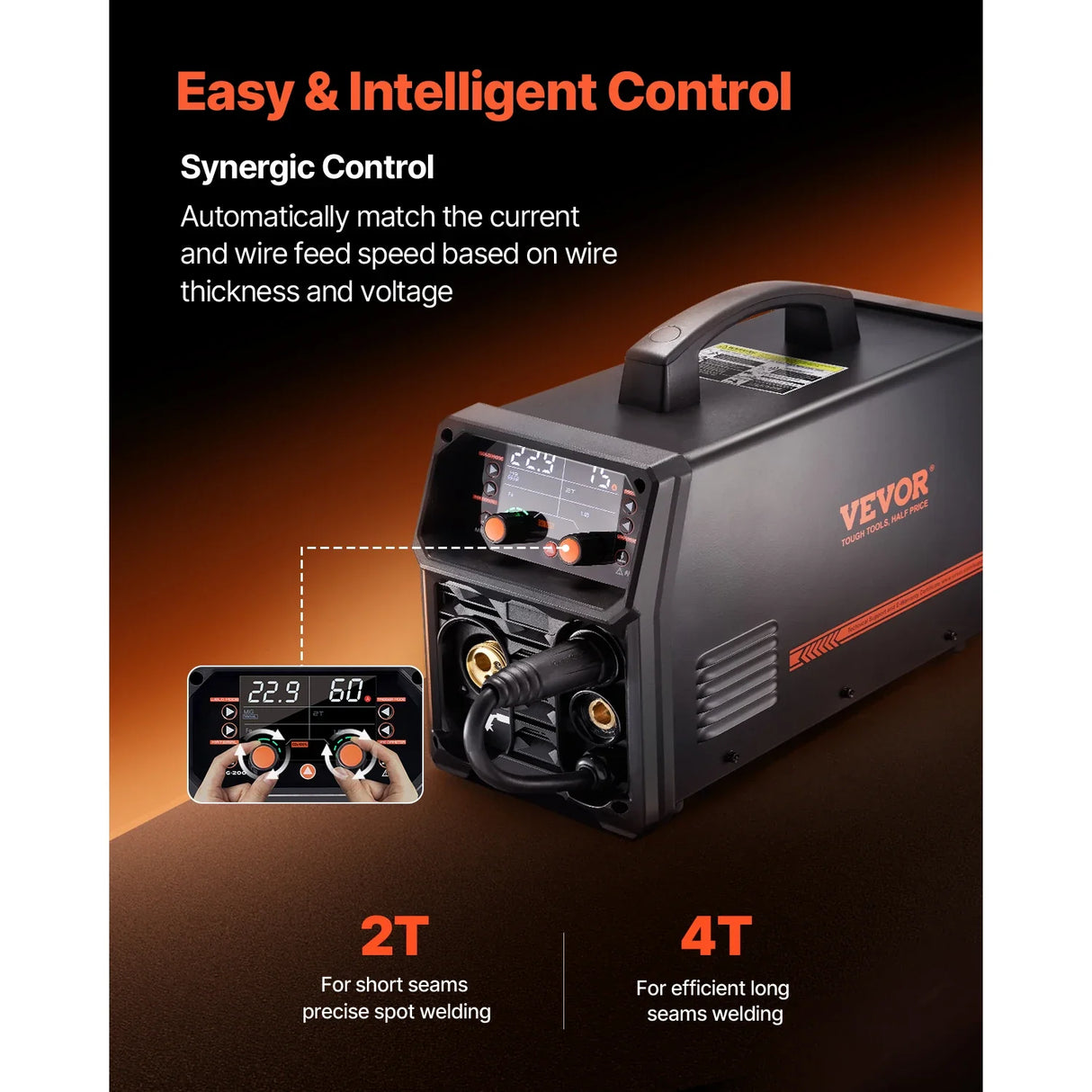 SucceBuy 5-in-1 MIG Welder 200Amp Multi-Process MIG TIG Stick Welding Machine LCD