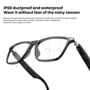 Bluetooth Smart Glasses Polarized Sunglasses Blue Light Filter Waterproof for Men