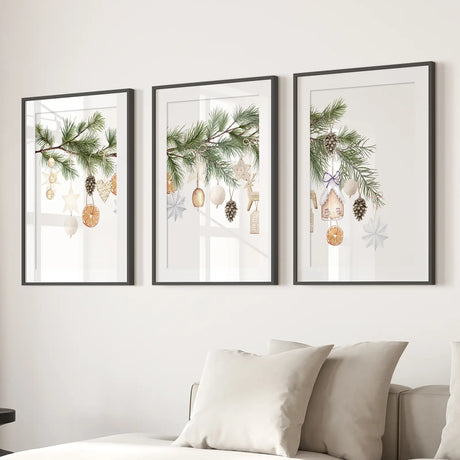 Vintage Xmas Wall Art Print Trendy Winter Decor