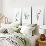 Gold & Green Eucalyptus Wall Art Set of 3