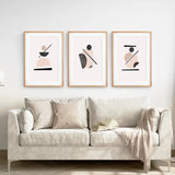 Mid-Century Modern Art Set: 3 Piece Geometric Abstract Prints