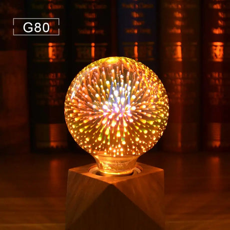3D Fireworks LED Bulb E27 Vintage Retro Colorful Decorative Light ST64