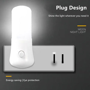 LED Plug In Night Light Warm White Wall Lamp for Kids Bedroom Hallway Stairs