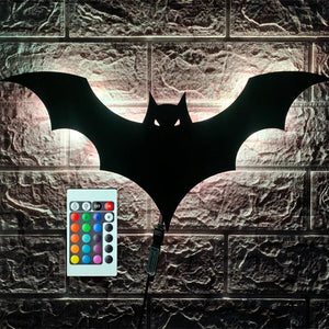ZK50 Color Changing LED Night Light Bat Wing Wall Lamp Remote Bedside Ambient Light