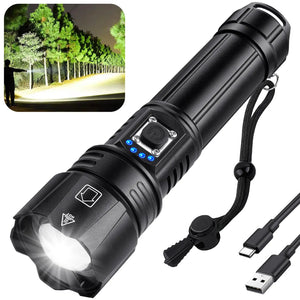 Rechargeable High Lumen LED Flashlight Waterproof 5 Modes Bright Torch