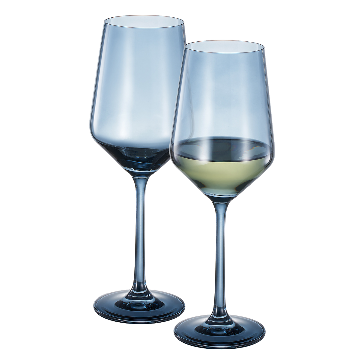 Tonal Stemmed Wine Glassware, Cloudy Blue, Set of 2