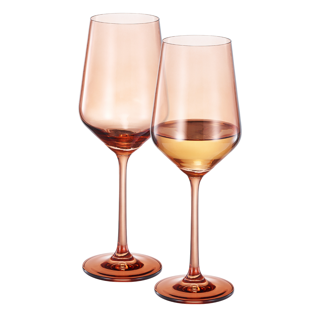 Tonal Stemmed Wine Glassware, Burnt Orange, Set of 2