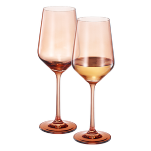 Tonal Stemmed Wine Glassware, Burnt Orange, Set of 2