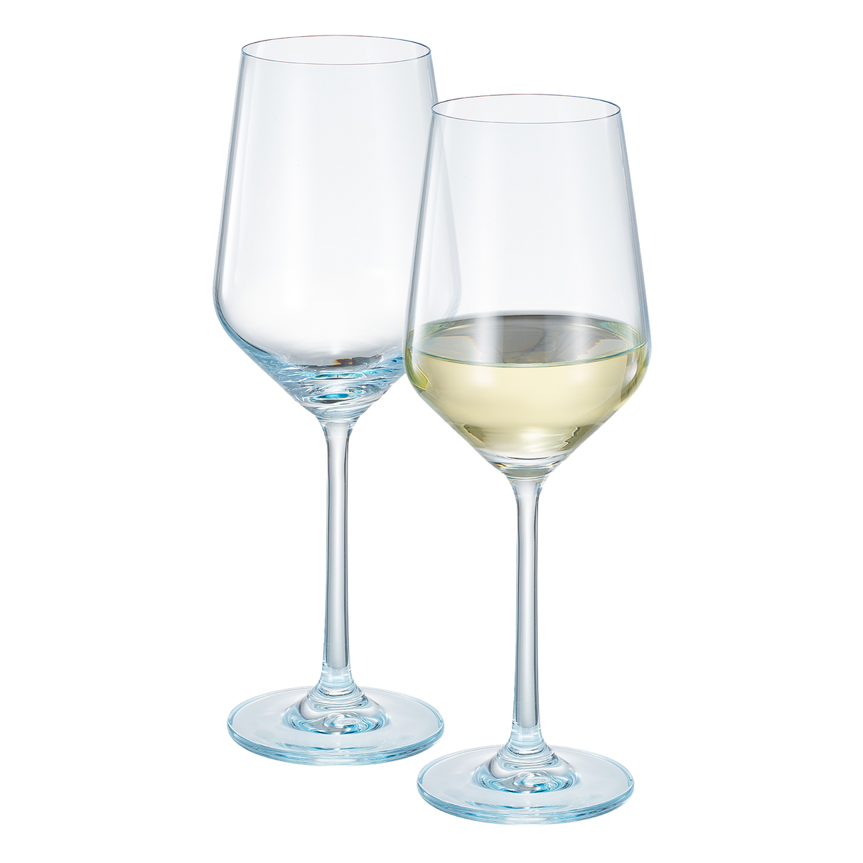 Monet Stemmed Wine Glassware, Blue, Set of 2