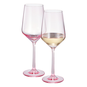 Monet Stemmed Wine Glassware, Magenta, Set of 2