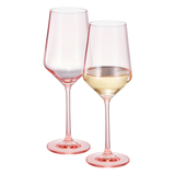Monet Stemmed Wine Glassware, Pink, Set of 2