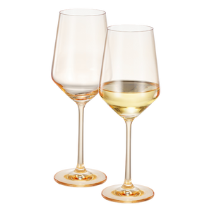 Monet Stemmed Wine Glassware, Yellow, Set of 2