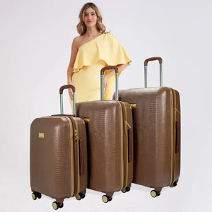 Snakeskin 3-Piece Expandable Classy Luggage Set