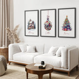 Painting Snowy Christmas Tree Nursery Wall Art