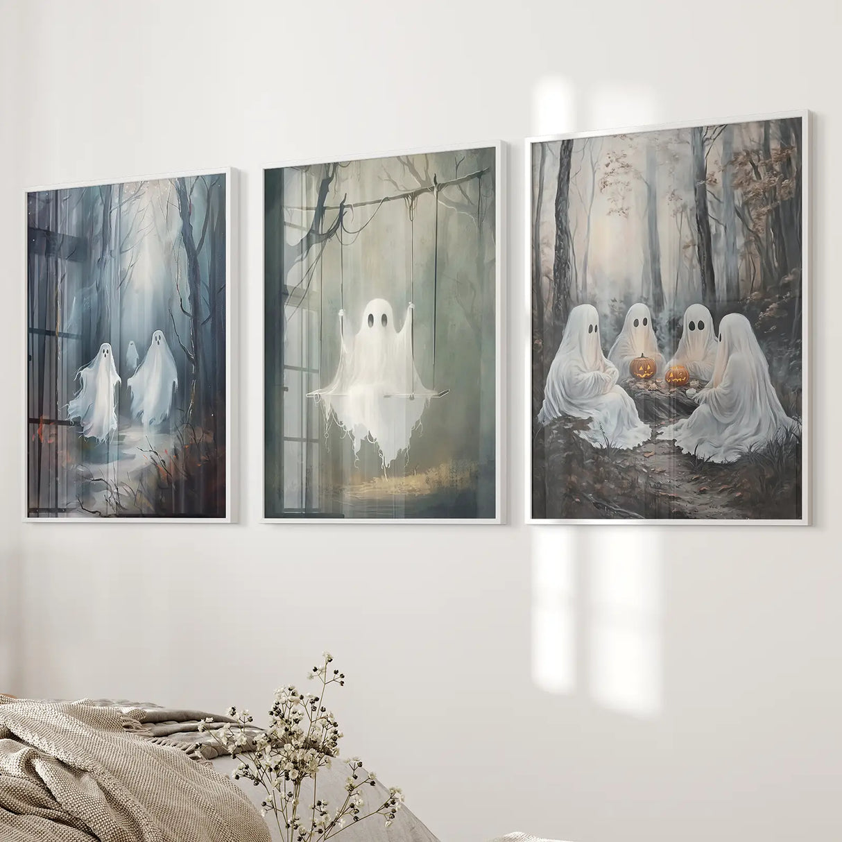 Dark Halloween Spooky Ghost Wall Art Prints Decor