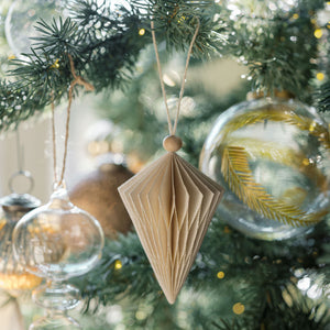 3" Artisan Glass Gold Etched Leaf Ornament