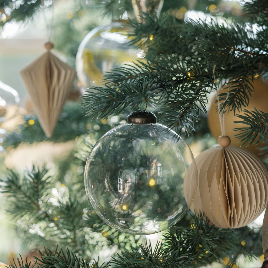 4" Clear Glass Ornament