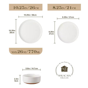 Tara 12 Piece Stoneware Dinnerware Set