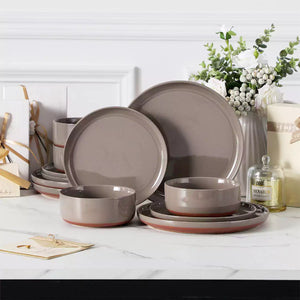 Tara Multicolor 12 Piece Stoneware Dinnerware Set