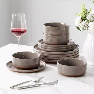 Tara Grey 12 Piece Dinnerware Set