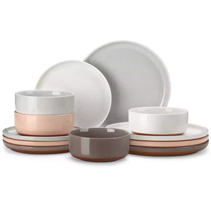 Tara Multicolor 12 Piece Stoneware Dinnerware Set