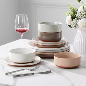 Tara Grey 12 Piece Dinnerware Set