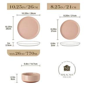 Tara Pink 24 Piece Dinnerware Set for 8
