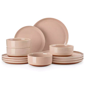 Tara Grey 12 Piece Dinnerware Set