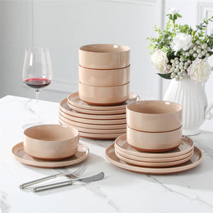 Tara Pink 18 Piece Dinnerware Set