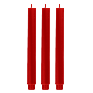 Sweet Water Decor Red Fluted Taper Candles
