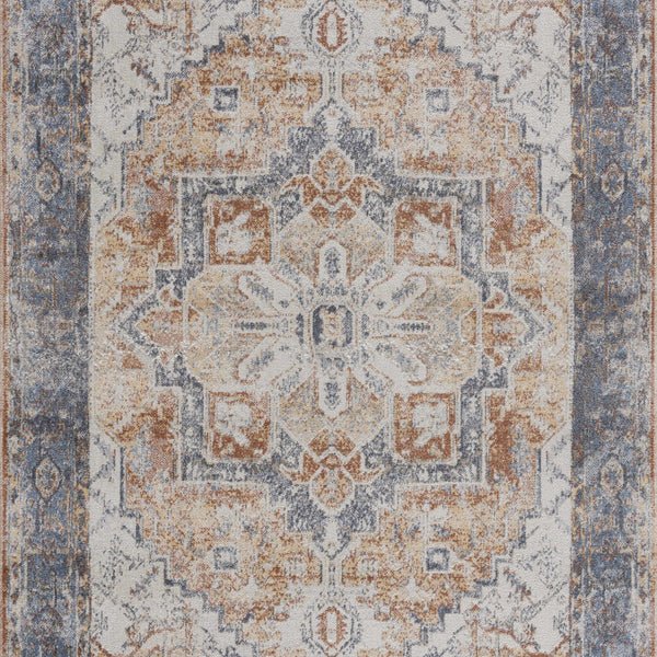 Blue Orange Hera Washable area rug - Clearance
