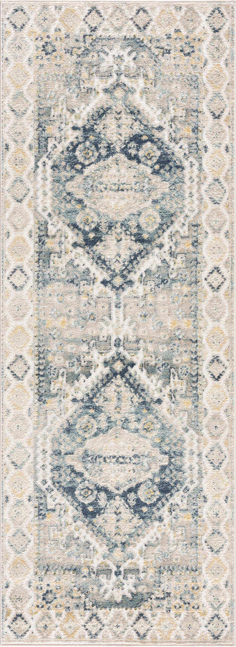 Brend Blue Medallion Area Rug - Clearance
