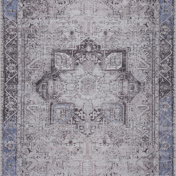 Rosman Blue&Beige  - Promo Washable Area Rug - Clearance