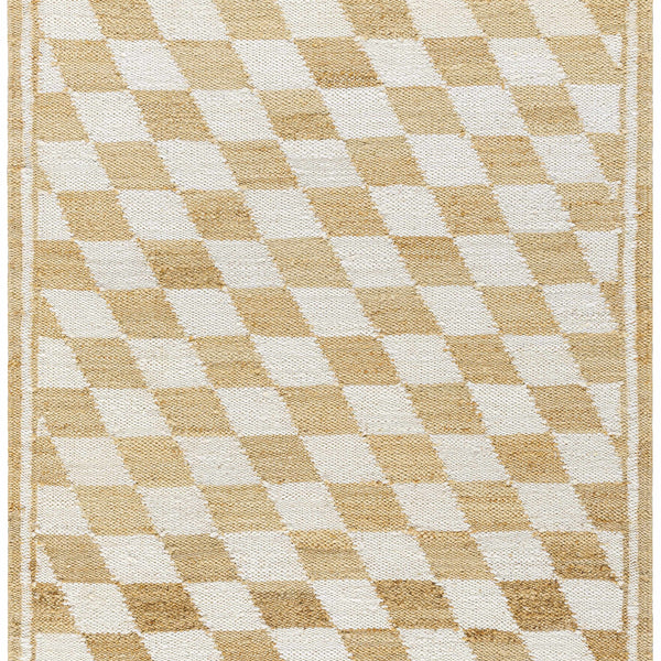 Tiria Diamond Checkered Jute Tasseled Rug