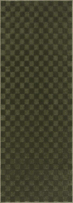 Truls 3D Checkered Washable Rug - Green