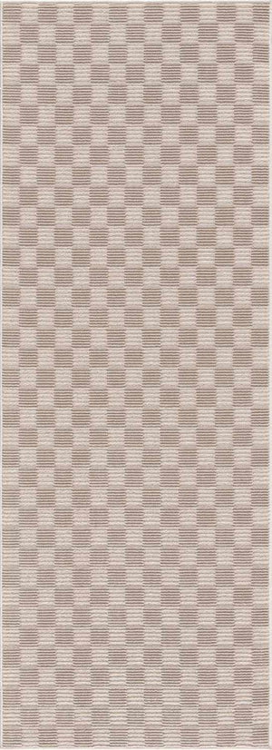 Truls 3D Checkered Washable Rug -  Biscotti