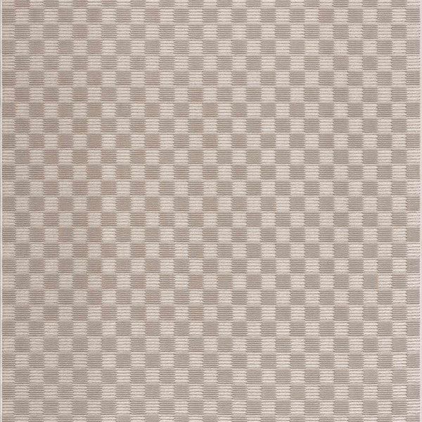 Truls 3D Checkered Washable Rug -  Biscotti