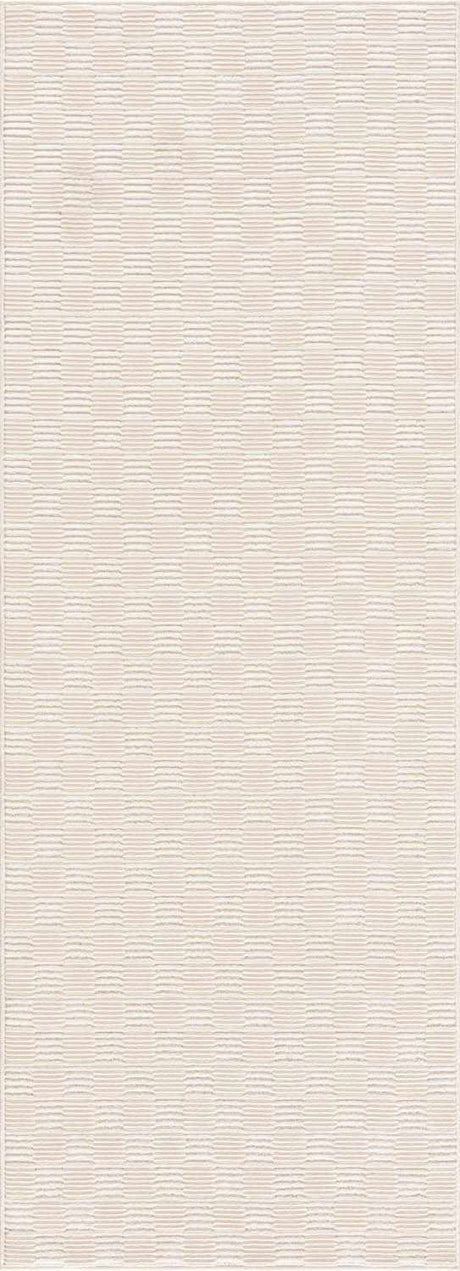 Truls 3D Checkered Washable Rug - Bone