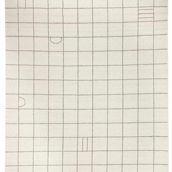 Tieve Black & White Grid Wool Rug