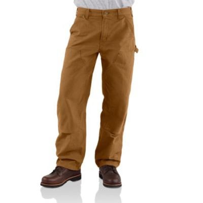 Carhartt Men's Double Front Washed Duck Work Dungaree Pant B136,Brown,36x32