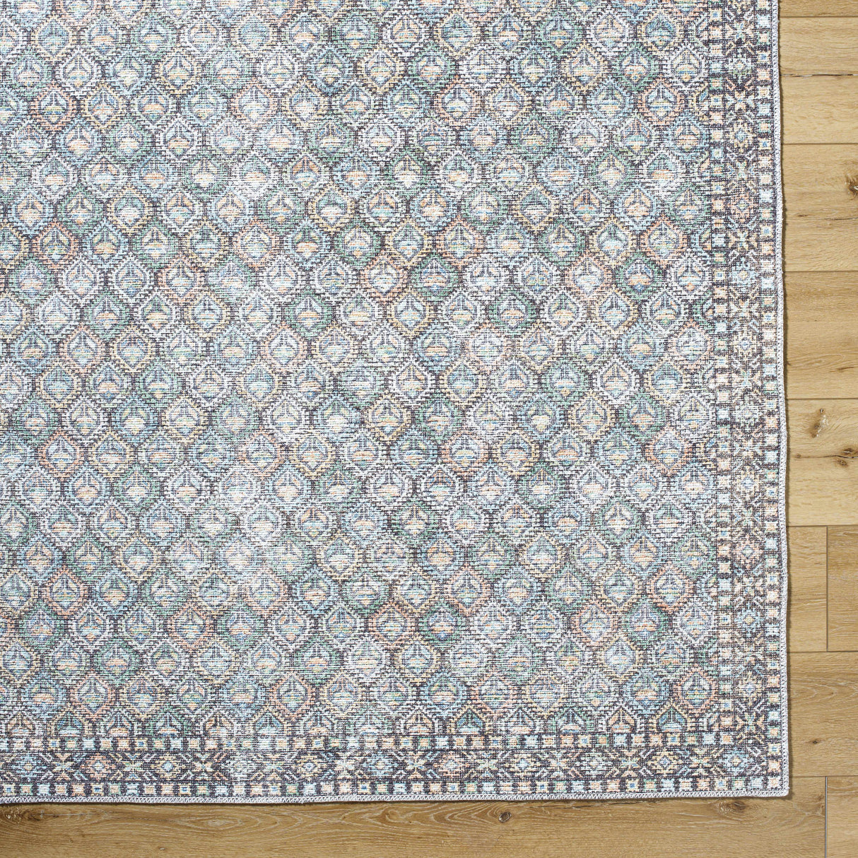 Telma Medium Green Washable Area Rug