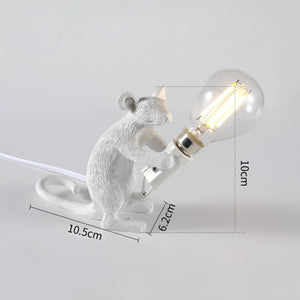 Gold Mouse Table Lamp Animal Shaped Desk Light Quirky Home Decor